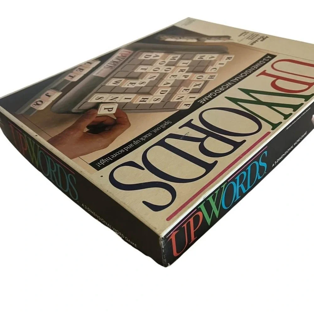 Upwords Board Game Milton Bradley Vintage COLLECTIBLE 1988 Complete 8x8 GRID